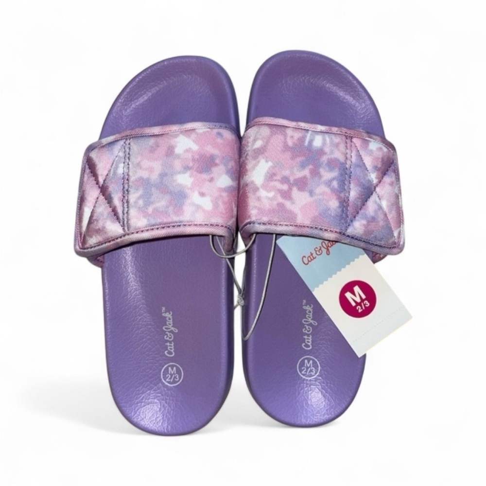 Cat & Jack Purple and Pink Strappy Slide Sandals - Picture 5 of 5